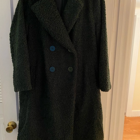 emerald green teddy coat